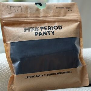 PERIOD PANTY by PINK • MED M BOYSHORT SHORTY BLACK NWT SOLDOUT COLOR SEALED •NEW